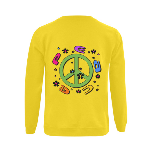 peace  3d color Gildan Crewneck Sweatshirt(NEW) (Model H01)