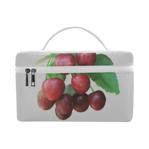 Sour Cherry, watercolor, fruit Cosmetic Bag/Large (Model 1658)