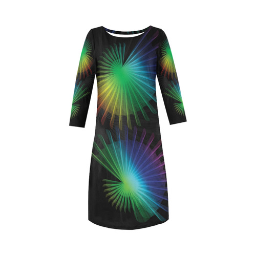 Rainbow Fan Round Collar Dress (D22)