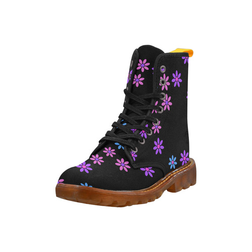 Purple Flowers Martin Boots For Women Model 1203H