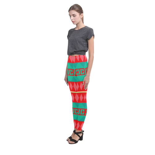 Rhombus stripes and other shapes Cassandra Women's Leggings (Model L01)