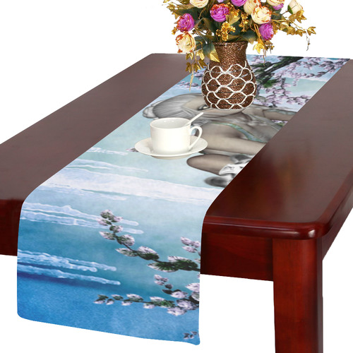 Awesome tiger with fantasy girl Table Runner 14x72 inch