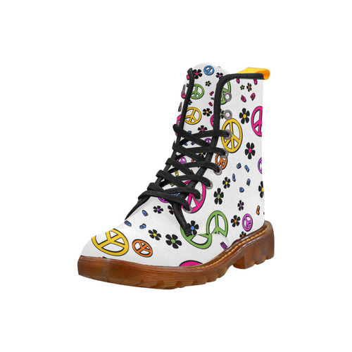 retro peace and flowers 3 Martin Boots For Women Model 1203H