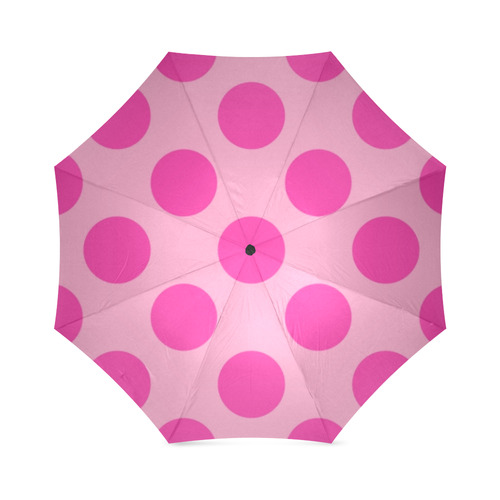 Large Hot Pink Polka Dots Pattern Foldable Umbrella (Model U01)