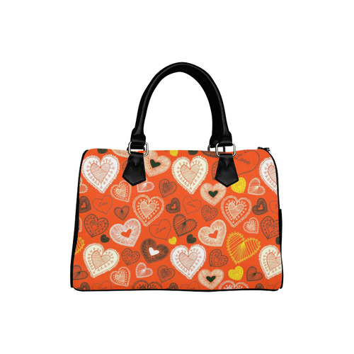 Cute Retro Hearts Love Pattern Boston Handbag (Model 1621)