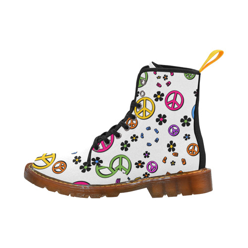 retro peace and flowers 3 Martin Boots For Women Model 1203H