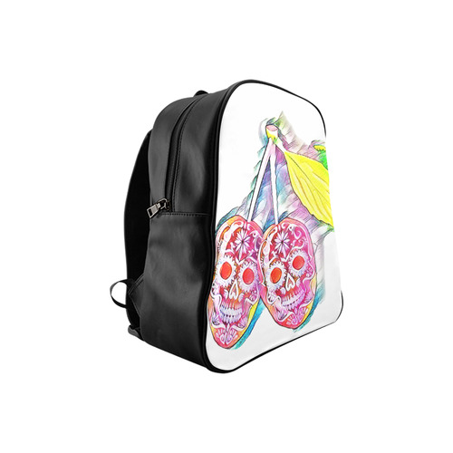 PopArt Cherry Skull School Backpack (Model 1601)(Small)