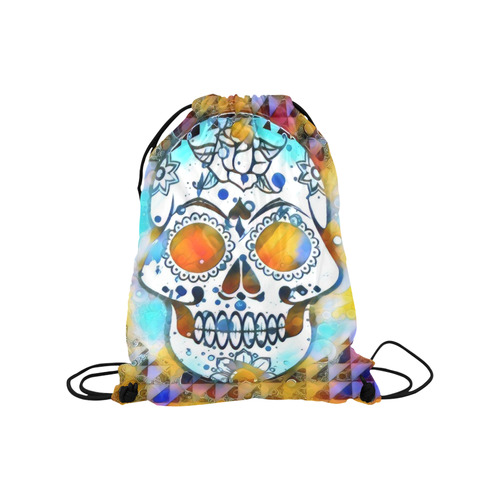 funky Skull A by Jamcolors Medium Drawstring Bag Model 1604 (Twin Sides) 13.8"(W) * 18.1"(H)