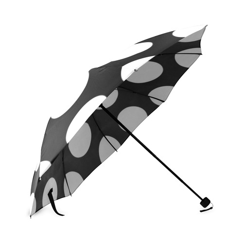 Large Black White Polka Dots Pattern Foldable Umbrella (Model U01)