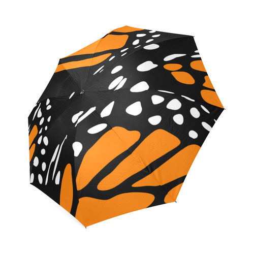 Foldable Umbrella, Monarch, Black & Orange Foldable Umbrella (Model U01)