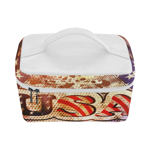 the USA with wings Cosmetic Bag/Large (Model 1658)