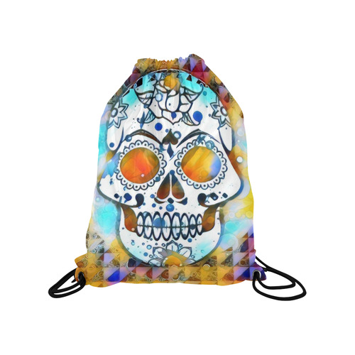 funky Skull A by Jamcolors Medium Drawstring Bag Model 1604 (Twin Sides) 13.8"(W) * 18.1"(H)