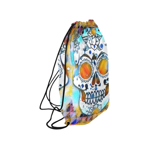 funky Skull A by Jamcolors Small Drawstring Bag Model 1604 (Twin Sides) 11"(W) * 17.7"(H)