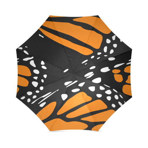 Foldable Umbrella, Monarch, Black & Orange Foldable Umbrella (Model U01)