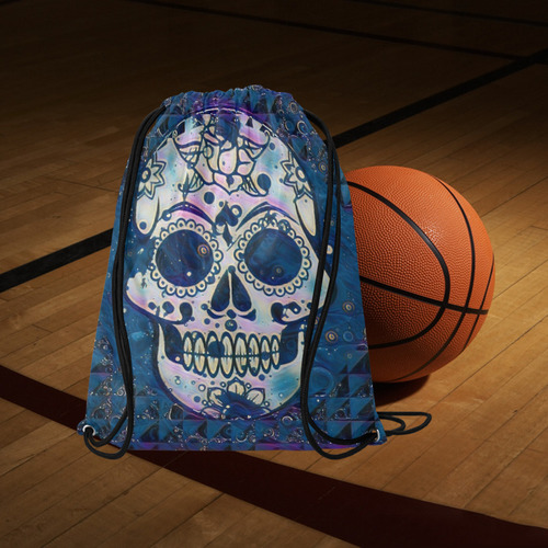 funky Skull C by Jamcolors Large Drawstring Bag Model 1604 (Twin Sides)  16.5"(W) * 19.3"(H)