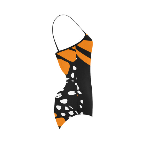 Monarch, Black and Orange Strap Swimsuit ( Model S05)