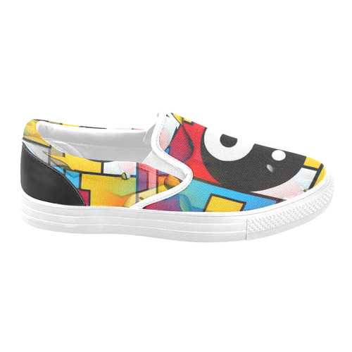 Yin and Yang Popart by Nico Bielow Women's Unusual Slip-on Canvas Shoes (Model 019)