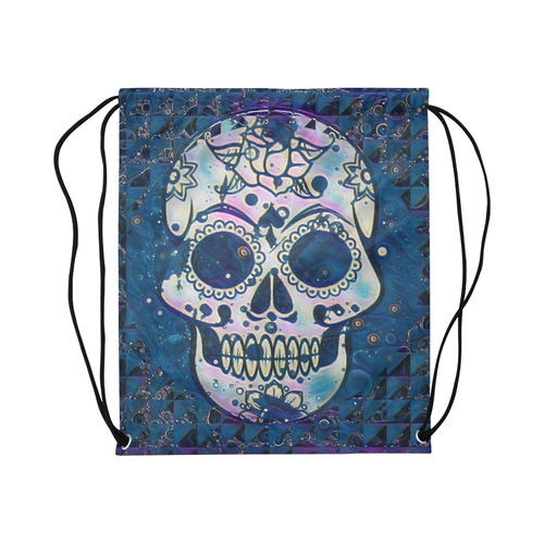 funky Skull C by Jamcolors Large Drawstring Bag Model 1604 (Twin Sides)  16.5"(W) * 19.3"(H)