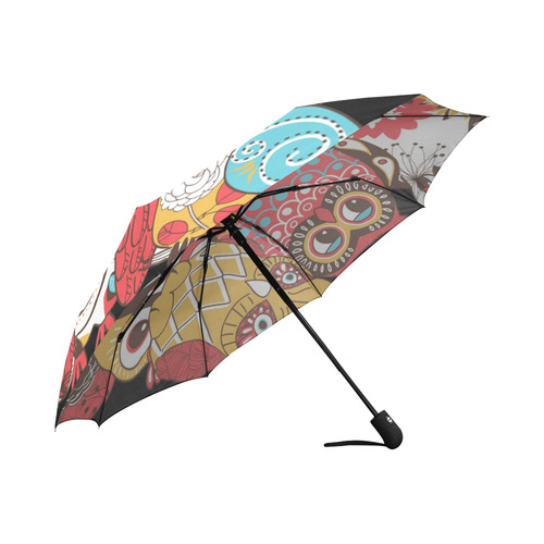 Six Owl Night Cute Cartoon Animals Auto-Foldable Umbrella (Model U04)
