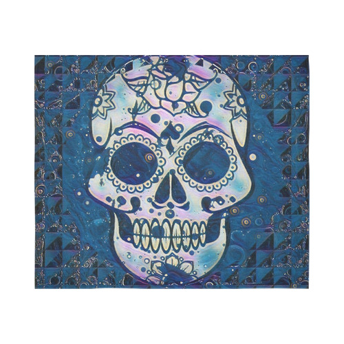 funky Skull C by Jamcolors Cotton Linen Wall Tapestry 60"x 51"