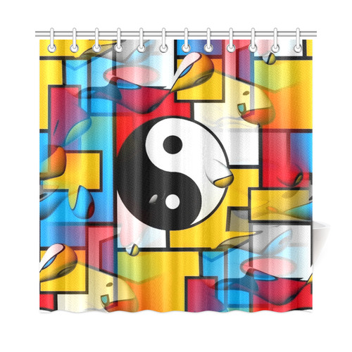Yin and Yang Popart by Nico Bielow Shower Curtain 72"x72"