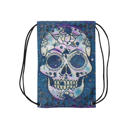 funky Skull C by Jamcolors Small Drawstring Bag Model 1604 (Twin Sides) 11"(W) * 17.7"(H)