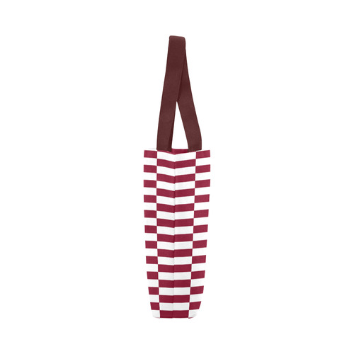 Burgundy Stripes Canvas Tote Bag (Model 1657)