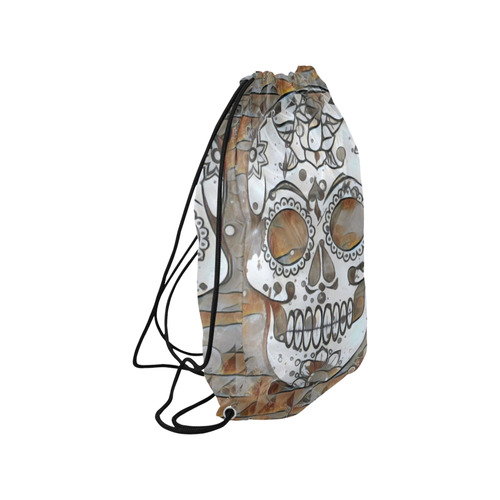 funky Skull B by Jamcolors Small Drawstring Bag Model 1604 (Twin Sides) 11"(W) * 17.7"(H)