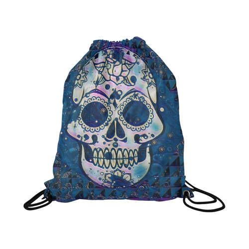 funky Skull C by Jamcolors Large Drawstring Bag Model 1604 (Twin Sides)  16.5"(W) * 19.3"(H)