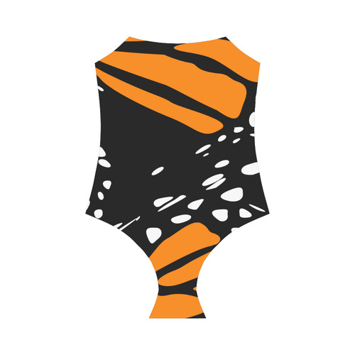 Monarch, Black and Orange Strap Swimsuit ( Model S05)