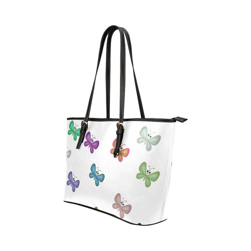 Butterflies Leather Tote Bag/Small (Model 1651)