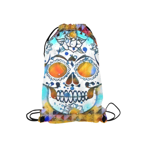 funky Skull A by Jamcolors Small Drawstring Bag Model 1604 (Twin Sides) 11"(W) * 17.7"(H)