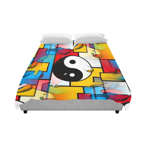Yin and Yang Popart by Nico Bielow Duvet Cover 86"x70" ( All-over-print)