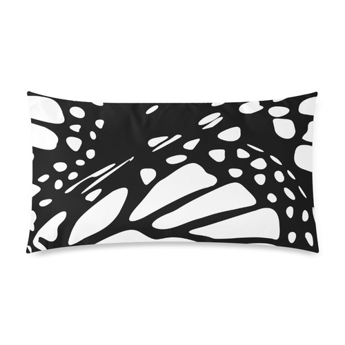 Monarch, Black and White Custom Rectangle Pillow Case 20"x36" (one side)