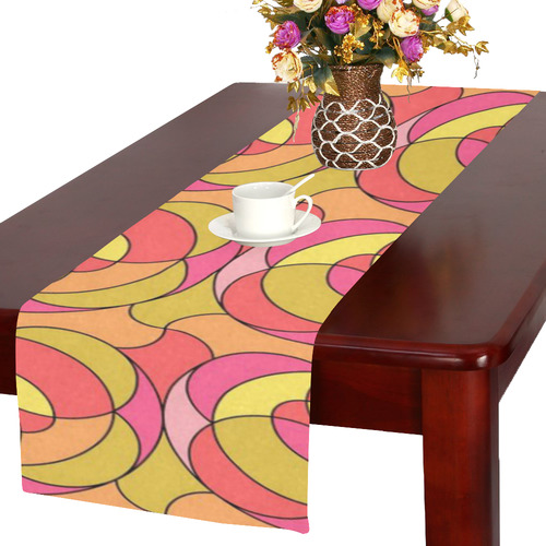 Retro Pattern 1973 E by JamColors Table Runner 16x72 inch
