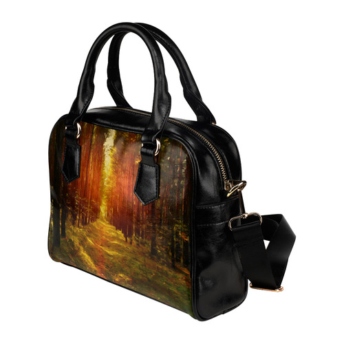 Light in the Forest Modern Landscape Shoulder Handbag (Model 1634)