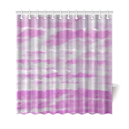 Pink White Abstract Geometric Pattern Shower Curtain 69"x72"