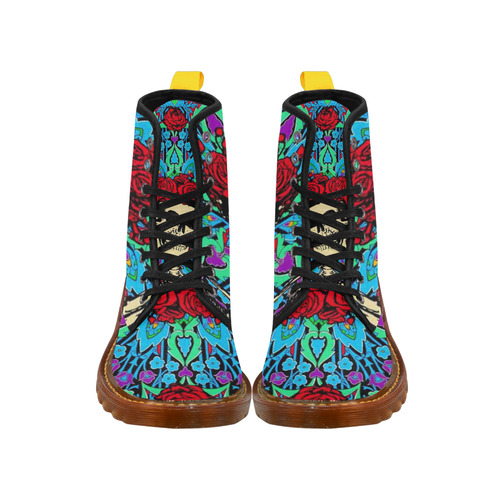 Flower Skull Martin Boots For Women Model 1203H