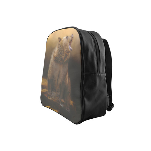 Roaring grizzly bear School Backpack (Model 1601)(Small)