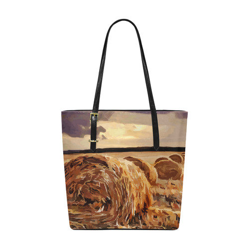 Wheatfield Harvest Landscape Euramerican Tote Bag/Small (Model 1655)