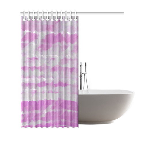 Pink White Abstract Geometric Pattern Shower Curtain 69"x72"