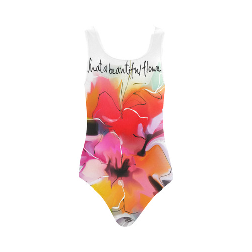 flower Vest One Piece Swimsuit (Model S04)