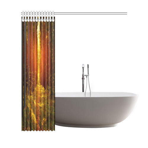 Light in the Forest Modern Landscape Shower Curtain 69"x72"