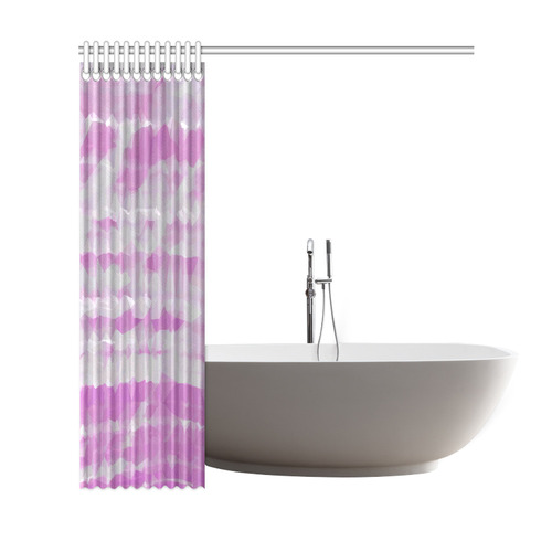 Pink White Abstract Geometric Pattern Shower Curtain 69"x72"