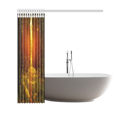 Light in the Forest Modern Landscape Shower Curtain 69"x70"