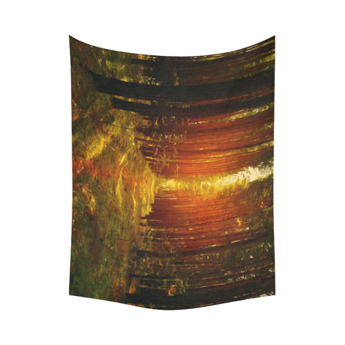 Light in the Forest Modern Landscape Cotton Linen Wall Tapestry 80"x 60"