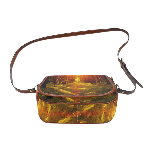 Light in the Forest Modern Landscape Saddle Bag/Small (Model 1649) Full Customization