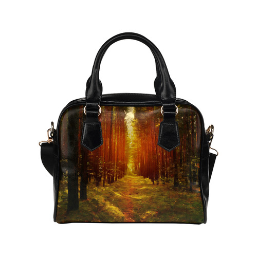 Light in the Forest Modern Landscape Shoulder Handbag (Model 1634)