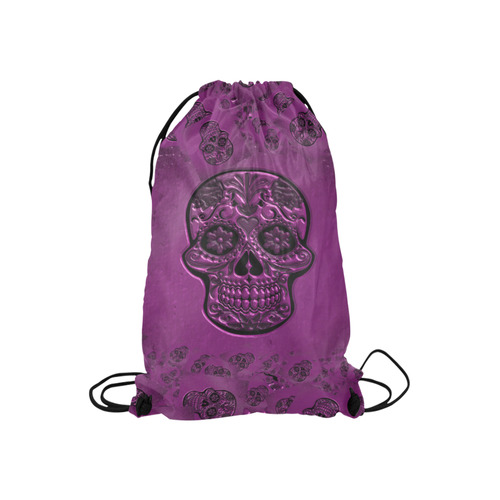 Skull20170229_by_JAMColors Small Drawstring Bag Model 1604 (Twin Sides) 11"(W) * 17.7"(H)