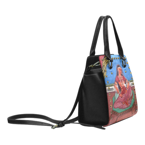 Deity Parvati with her Son Ganesha Rivet Shoulder Handbag (Model 1645)